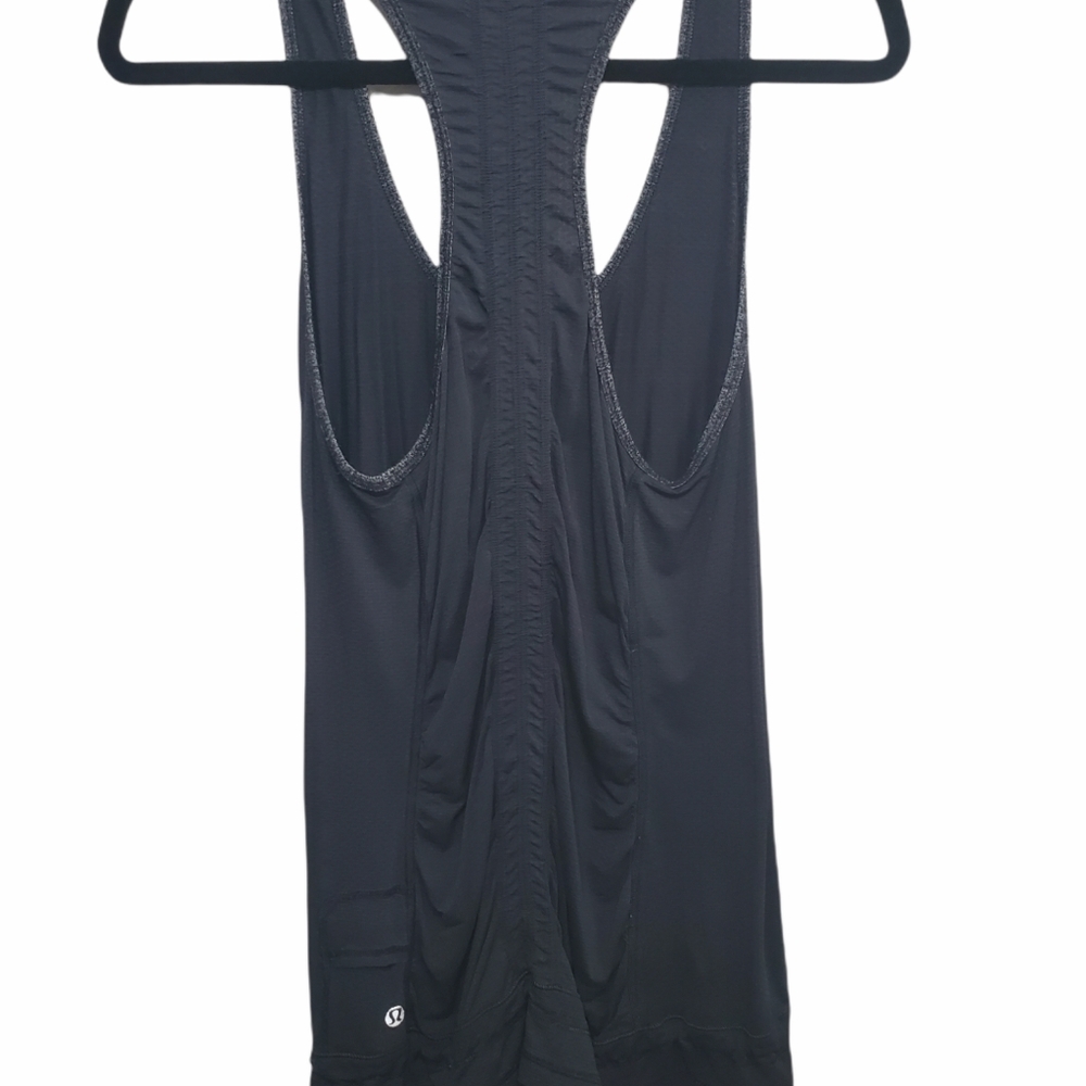Lululemon Women's Tank Top Racer Back Cinch Waist Black Size 6-E64 - Picture 2 of 6